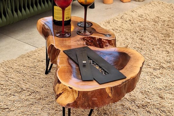 Mesa de centro com lareira